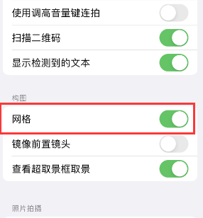 湘东苹果手机维修网点分享iPhone如何开启九宫格构图功能 